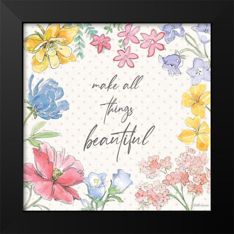 Peaceful Petals IX Black Modern Wood Framed Art Print by Grove, Beth