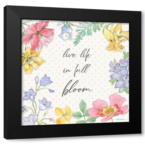 Peaceful Petals X Black Modern Wood Framed Art Print with Double Matting by Grove, Beth