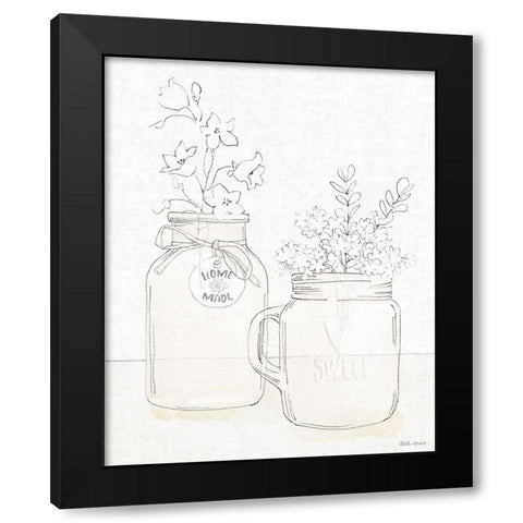 Peaceful Petals II Neutral Black Modern Wood Framed Art Print with Double Matting by Grove, Beth