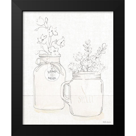 Peaceful Petals II Neutral Black Modern Wood Framed Art Print by Grove, Beth