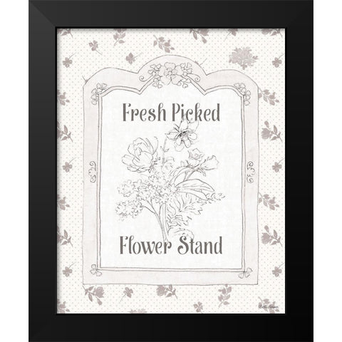Peaceful Petals IV Neutral Black Modern Wood Framed Art Print by Grove, Beth