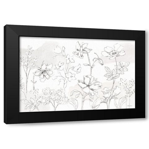 Peaceful Petals VI Neutral Black Modern Wood Framed Art Print by Grove, Beth