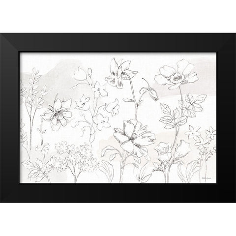 Peaceful Petals VI Neutral Black Modern Wood Framed Art Print by Grove, Beth