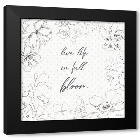 Peaceful Petals X Neutral Black Modern Wood Framed Art Print with Double Matting by Grove, Beth