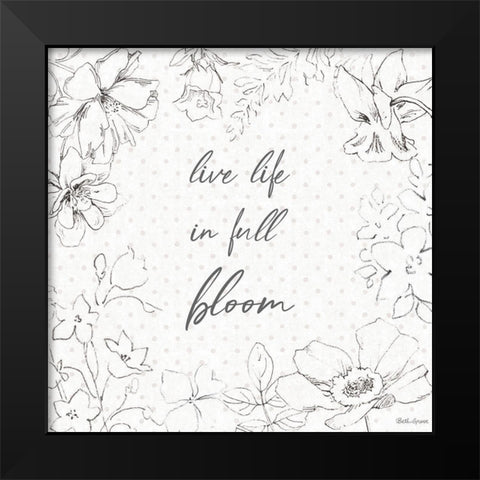 Peaceful Petals X Neutral Black Modern Wood Framed Art Print by Grove, Beth