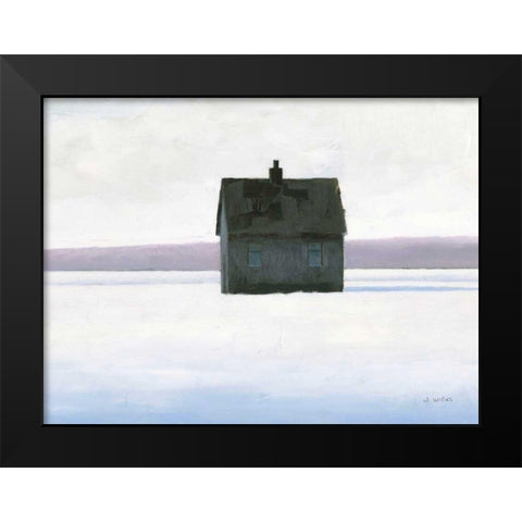 Lonely Winter Landscape II Black Modern Wood Framed Art Print by Wiens, James