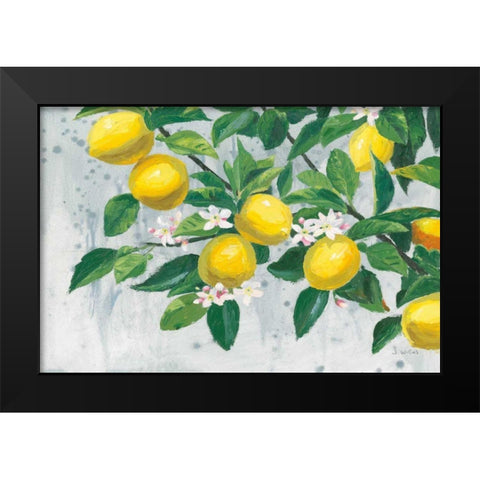 Zesty Lemons Black Modern Wood Framed Art Print by Wiens, James