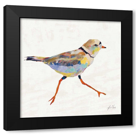 Coastal Plover I Linen Black Modern Wood Framed Art Print by Vertentes, Jeanette