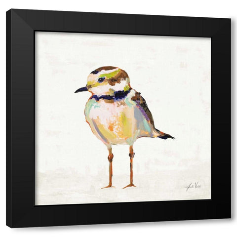 Coastal Plover II Linen Black Modern Wood Framed Art Print with Double Matting by Vertentes, Jeanette