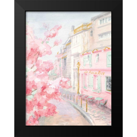 Pastel Paris II Black Modern Wood Framed Art Print by Nai, Danhui