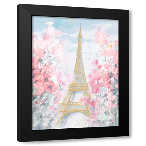 Pastel Paris III Black Modern Wood Framed Art Print by Nai, Danhui