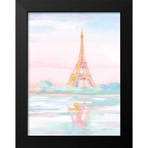 Pastel Paris V Black Modern Wood Framed Art Print by Nai, Danhui