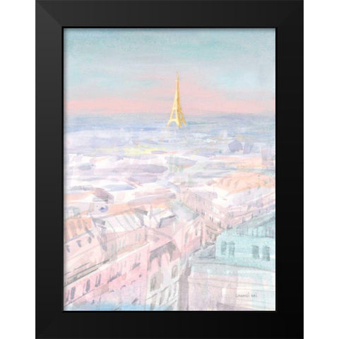 Pastel Paris VI Black Modern Wood Framed Art Print by Nai, Danhui