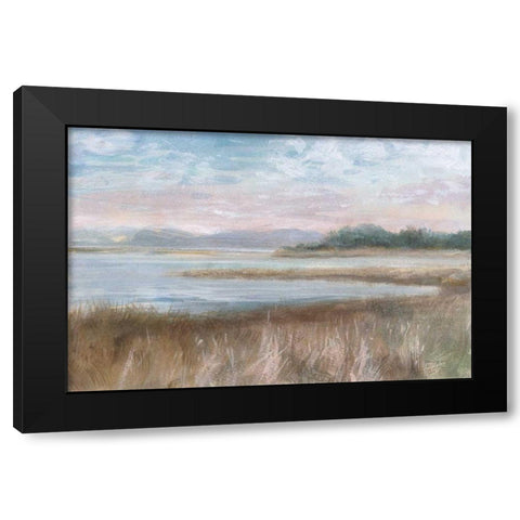 Silver Waters Black Modern Wood Framed Art Print with Double Matting by Nai, Danhui