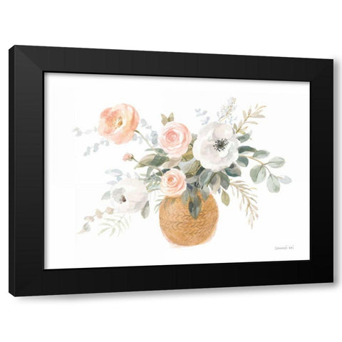 Blooms of Spring I Black Modern Wood Framed Art Print by Nai, Danhui