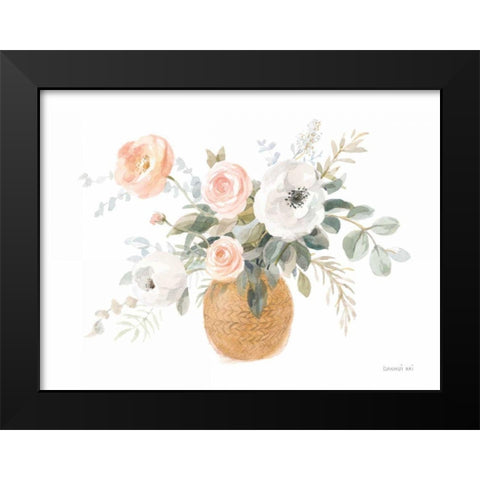 Blooms of Spring I Black Modern Wood Framed Art Print by Nai, Danhui