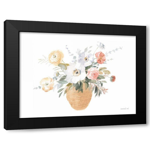 Blooms of Spring II Black Modern Wood Framed Art Print with Double Matting by Nai, Danhui