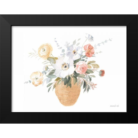 Blooms of Spring II Black Modern Wood Framed Art Print by Nai, Danhui