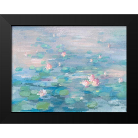 Sunrise Waterlilies Black Modern Wood Framed Art Print by Nai, Danhui