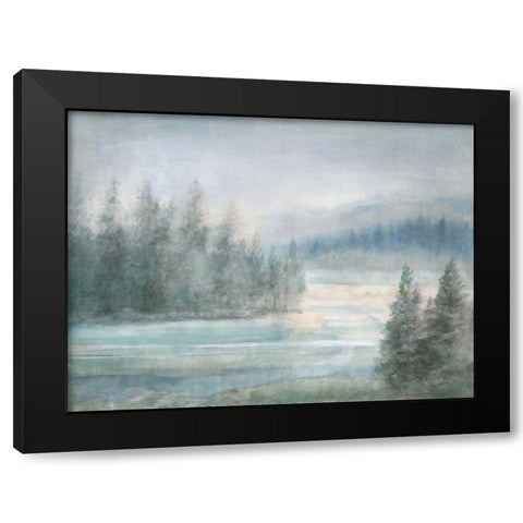 Morning on the Lake Black Modern Wood Framed Art Print with Double Matting by Nai, Danhui