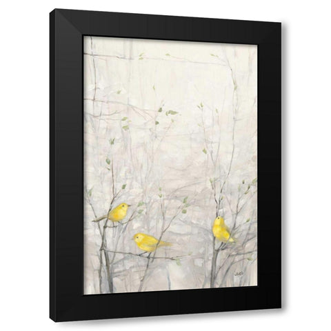 Birds in Trees I Black Modern Wood Framed Art Print with Double Matting by Purinton, Julia