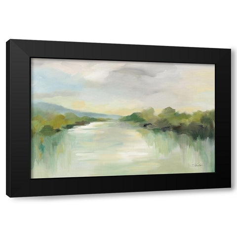 April River Black Modern Wood Framed Art Print with Double Matting by Vassileva, Silvia