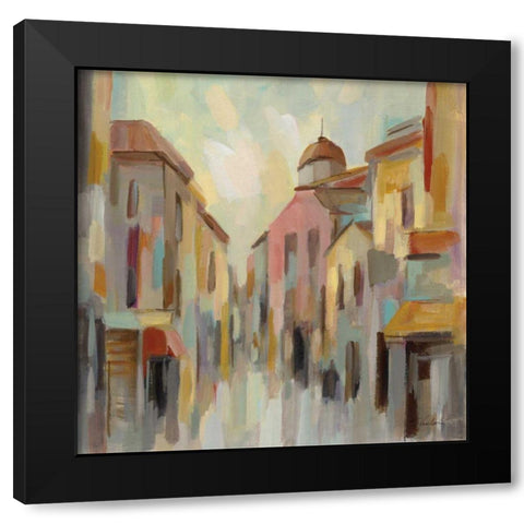 Pastel Street II Black Modern Wood Framed Art Print by Vassileva, Silvia