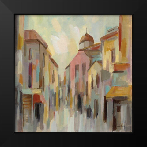 Pastel Street II Black Modern Wood Framed Art Print by Vassileva, Silvia
