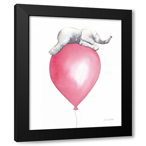 Baby Elephant Love I Black Modern Wood Framed Art Print with Double Matting by Valle, Aimee Del