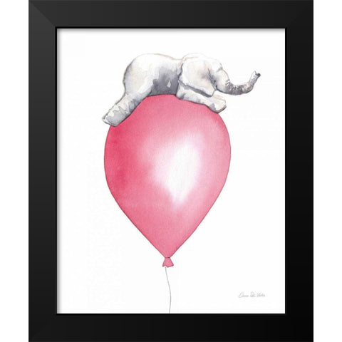 Baby Elephant Love I Black Modern Wood Framed Art Print by Valle, Aimee Del