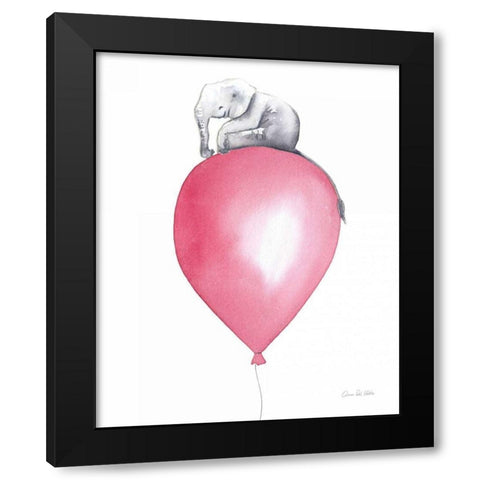 Baby Elephant Love II Black Modern Wood Framed Art Print by Valle, Aimee Del