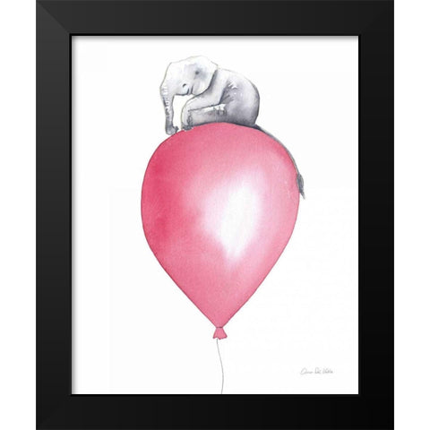 Baby Elephant Love II Black Modern Wood Framed Art Print by Valle, Aimee Del