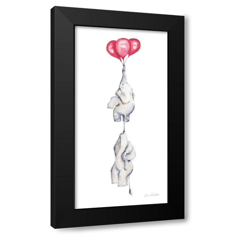 Baby Elephant Love IV Black Modern Wood Framed Art Print with Double Matting by Valle, Aimee Del