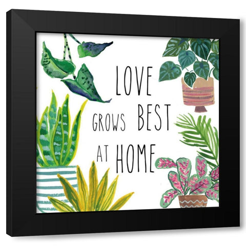 Plant Home III Black Modern Wood Framed Art Print with Double Matting by Zaman, Farida