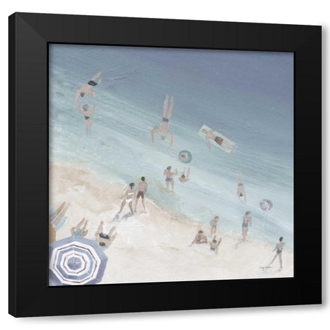 Cool Blue Beach Crop Black Modern Wood Framed Art Print by Tillmon, Avery