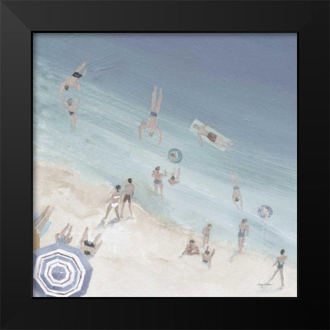 Cool Blue Beach Crop Black Modern Wood Framed Art Print by Tillmon, Avery