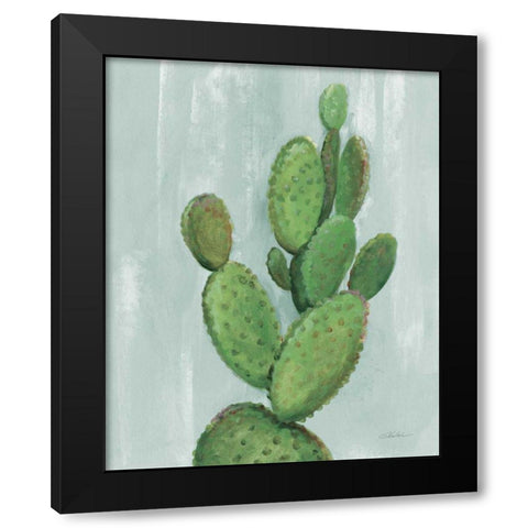Front Yard Cactus I Slate Black Modern Wood Framed Art Print with Double Matting by Vassileva, Silvia