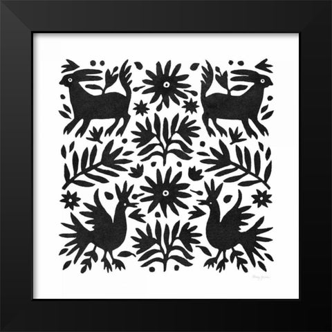 Otomi Elegance Black I Black Modern Wood Framed Art Print by Green, Nancy