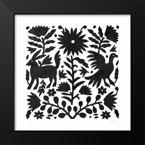 Otomi Elegance Black III Black Modern Wood Framed Art Print by Green, Nancy