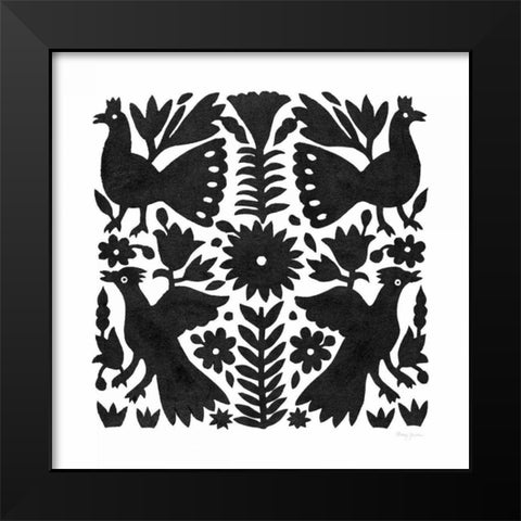 Otomi Elegance Black IV Black Modern Wood Framed Art Print by Green, Nancy