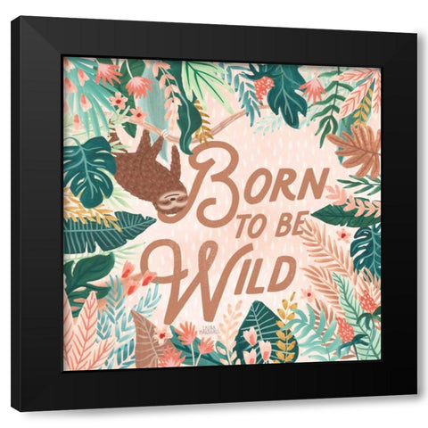 Jungle Hangout III Born to be Wild Black Modern Wood Framed Art Print with Double Matting by Marshall, Laura