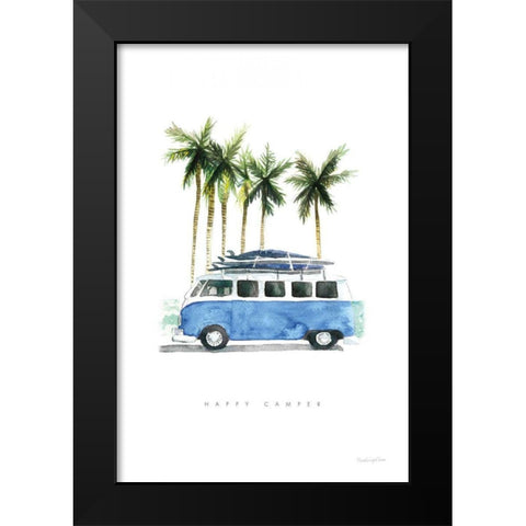 Surf Days II Black Modern Wood Framed Art Print by Charro, Mercedes Lopez