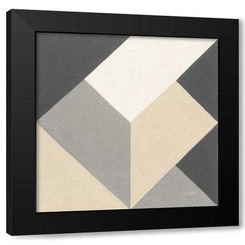 Triangles I Neutral Crop Black Modern Wood Framed Art Print by Schick, Mike