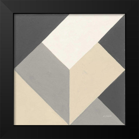 Triangles I Neutral Crop Black Modern Wood Framed Art Print by Schick, Mike