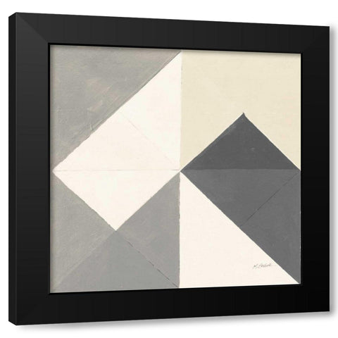 Triangles IV Neutral Crop Black Modern Wood Framed Art Print with Double Matting by Schick, Mike