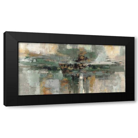 Morning Fjord Rifle Green Black Modern Wood Framed Art Print with Double Matting by Vassileva, Silvia