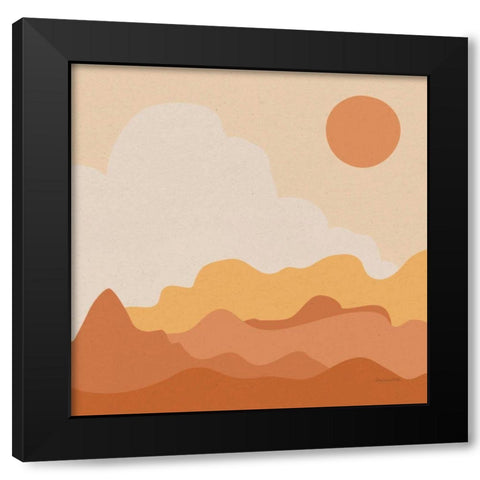 Mountainous I Orange Black Modern Wood Framed Art Print with Double Matting by Miller, Sara Zieve