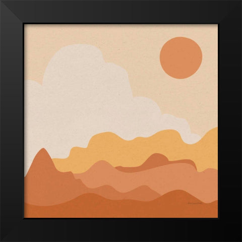 Mountainous I Orange Black Modern Wood Framed Art Print by Miller, Sara Zieve