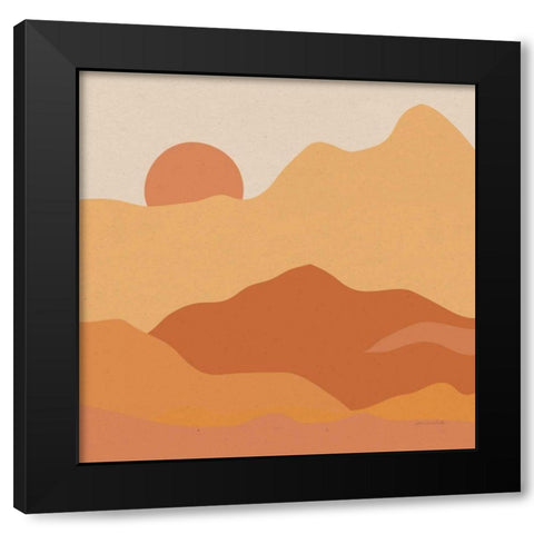 Mountainous II Orange Black Modern Wood Framed Art Print with Double Matting by Miller, Sara Zieve