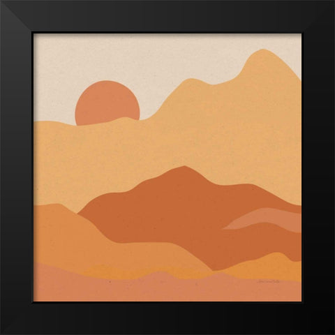Mountainous II Orange Black Modern Wood Framed Art Print by Miller, Sara Zieve